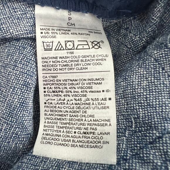 Old Navy Womens Pants Small Linen Blend Pull On Coastal Beach Minimalist Ankle - Picture 8 of 11